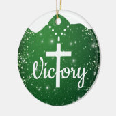 星空のグリーンの祝祭 聖霊 ⛪️ 🎄 セラミックオーナメント (左)