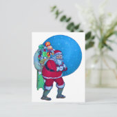 星空のサンタ、クリスマスプレゼントの袋やおもちゃを シーズンポストカード (スタンド正面)