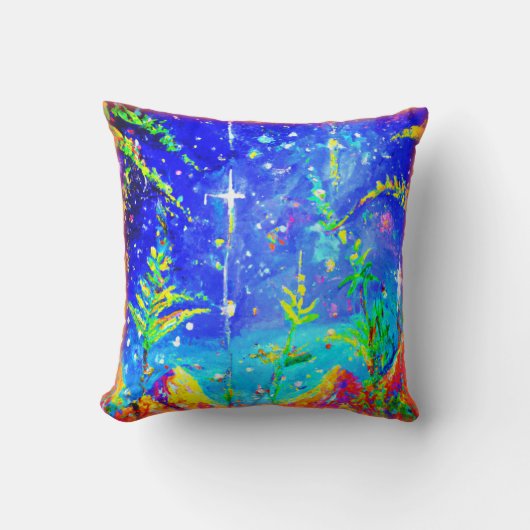 「星空のジャングル」かわいい絵画と。買今 クッション (正面)