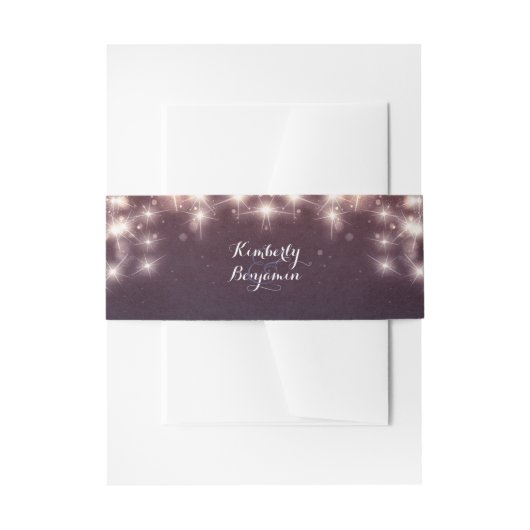 星空のストリングライトヴィンテージウェディング 招待状ベリーバンド (正面例)