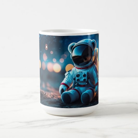 星空のテディベア宇宙飛行士 コーヒーマグカップ (中央)