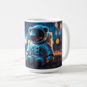 星空のテディベア宇宙飛行士 コーヒーマグカップ (正面右)