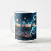 星空のテディベア宇宙飛行士 コーヒーマグカップ (正面左)