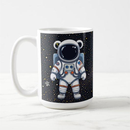 星空のテディ宇宙飛行士 コーヒーマグカップ (左)
