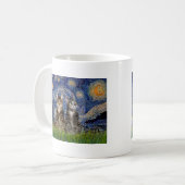 星空のトラ猫二匹 コーヒーマグカップ (正面左)