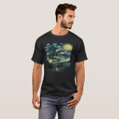 星空のドラゴン – 宇宙の幻想的な空 Tシャツ (正面フル)