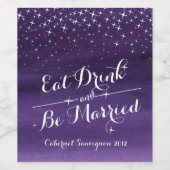 星空のドリンク結婚ワインラベル ワインラベル (シングルラベル)