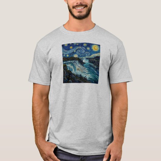 星空のナイアガラの滝 Tシャツ (正面)