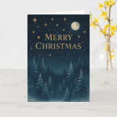 星空のナイトクリスマスカード カード (黄色い花)