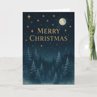 星空のナイトクリスマスカード カード