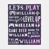 星空のナイトゲーマービデオゲームキッズパーソナライズされたズ フリースブランケット (正面)