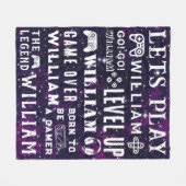 星空のナイトゲーマービデオゲームキッズパーソナライズされたズ フリースブランケット (正面(横))