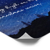 星空のナイトサンタクロース飛んでいるトナカイ ポスター (角)