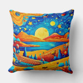 星空のナイトシュールレアリスマンガアート クッション (正面)