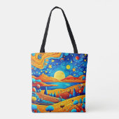 星空のナイトシュールレアリスマンガアート トートバッグ (裏面)