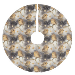 星空のナイトツリースカートのクリスマスロビンス ブラッシュドポリエステルツリースカート