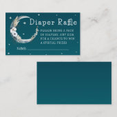 星空のナイトネイビーボホパンパスグラスおむつラッフル エンクロージャーカード (正面/裏面)