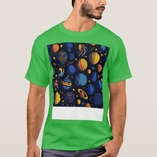 星空のナイトプラネットパターンデザイン宇宙恋人 Tシャツ