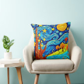 星空のナイトマンガ：シュールレアリスアインスパイアート クッション (椅子)