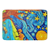 星空のナイトマンガ：シュールレアリスアインスパイアート バスマット (正面)