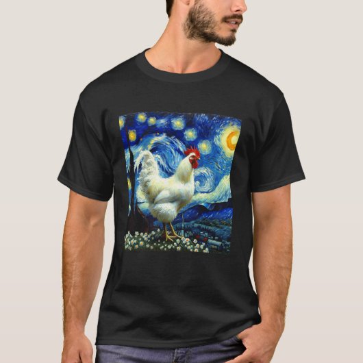 星空のニワトリ Tシャツ (正面)