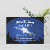 星空のハート 星空の夜の結婚式 Save the Date カード (スタンド正面)