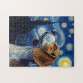 星空のビーグル犬 印象派アート ジグソーパズル (横)
