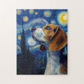 星空のビーグル犬 印象派アート ジグソーパズル (縦)