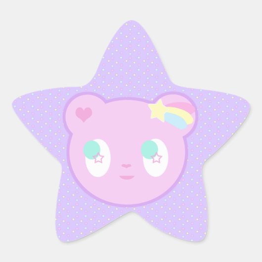 星空のベアラステッカー 星シール (正面)