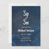 星空のベビーシャワー招待状 Sip and See 招待状 (正面)