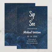 星空のベビーシャワー招待状 Sip and See 招待状 (正面/裏面)