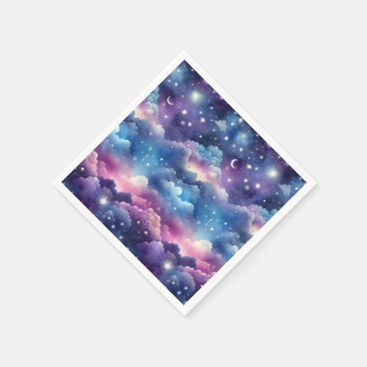 星空のベビー養子縁組シャワー – 月と星 スタンダードカクテルナプキン (角)