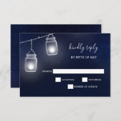 星空のメイソンjars結婚式招待状rsvp 出欠カード (正面/裏面)
