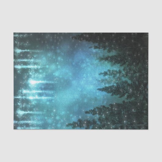 星空のライトと田舎の風情あふれる松の木のパッケージング 薄葉紙 (正面)