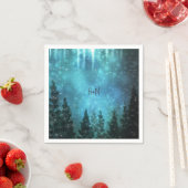 星空のライトパイン素朴ツリーカントリーウェディング スタンダードカクテルナプキン (インサイチュ)