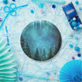 星空のライトパイン素朴ツリーカントリーウェディング ペーパープレート (パーティー)