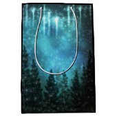 星空のライトパイン素朴ツリーカントリーウェディング ミディアムペーパーバッグ (正面)