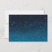 星空の下での結婚式　出欠確認　青い夜空 出欠カード (裏面)