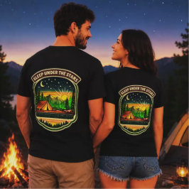 星空の下で眠るキャンプTシャツ Tシャツ