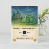 星空の下で眠るドラゴン 誕生日 招待状 (スタンド正面)