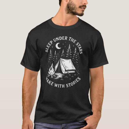 星空の下で眠るTシャツ Tシャツ (正面)