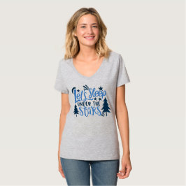 星空の下で眠ろう 月の森のキャンプ Tシャツ