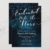 星空の下で魔法にかかる 星空の青い空 招待状 (正面/裏面)