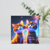 星空の下にかわいい猫カップル –  (スタンド正面)