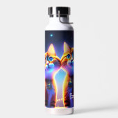 星空の下にかわいい猫カップル – ウォーターボトル (左面)