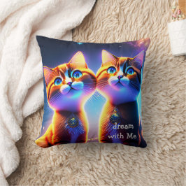 星空の下にかわいい猫カップル –  クッション