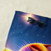 星空の下にかわいい猫カップル – ビーチタオル (インサイチュ)