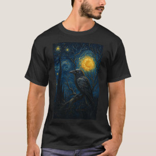 星空の下に広がるゴシックアート Tシャツ