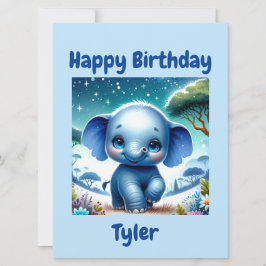 星空の下のきらきらゾウ カード