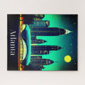 星空の下のアトランタスカイライン ジグソーパズル (横)